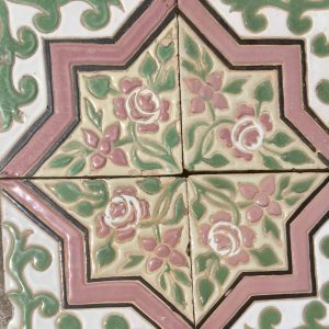 4 x Art Nouveau tiles Italian