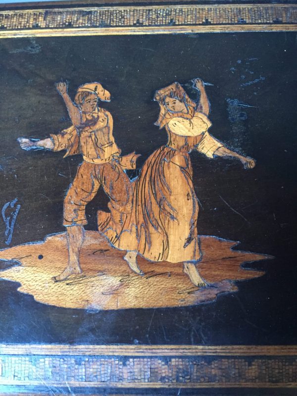 italian antique sorrento ware tea caddy image detail