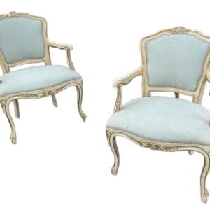 Pair of 19th century Florentine fauteuil, with floral painted frames.