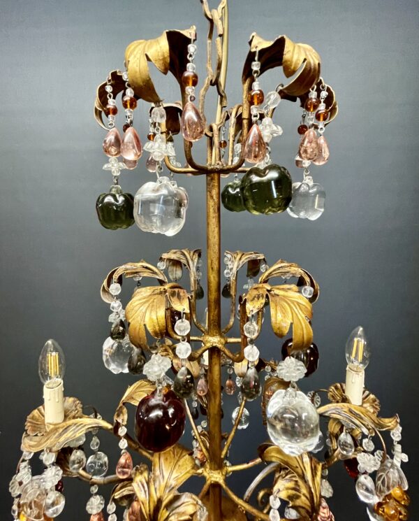 Venetian chandelier with hand blown Murano fruit. - Image 5