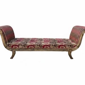 Empire Style Chaise Lounge with a Carved Wooden Frame