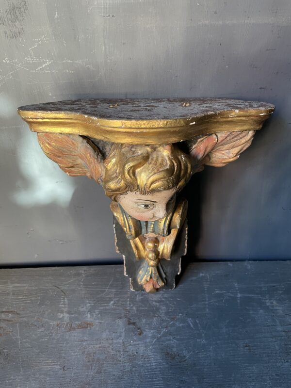 Painted 19th century angel console. - Image 2