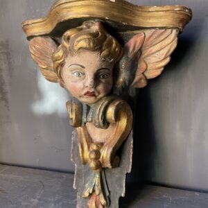 Painted 19th century angel console.