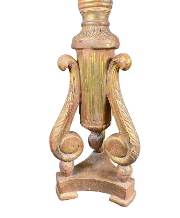 Italian gilded wood candelabra. - Image 3