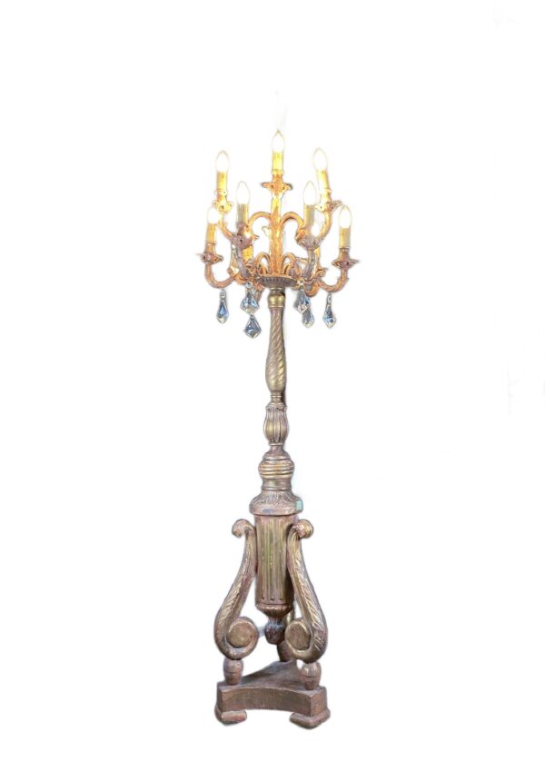 Italian gilded wood candelabra.
