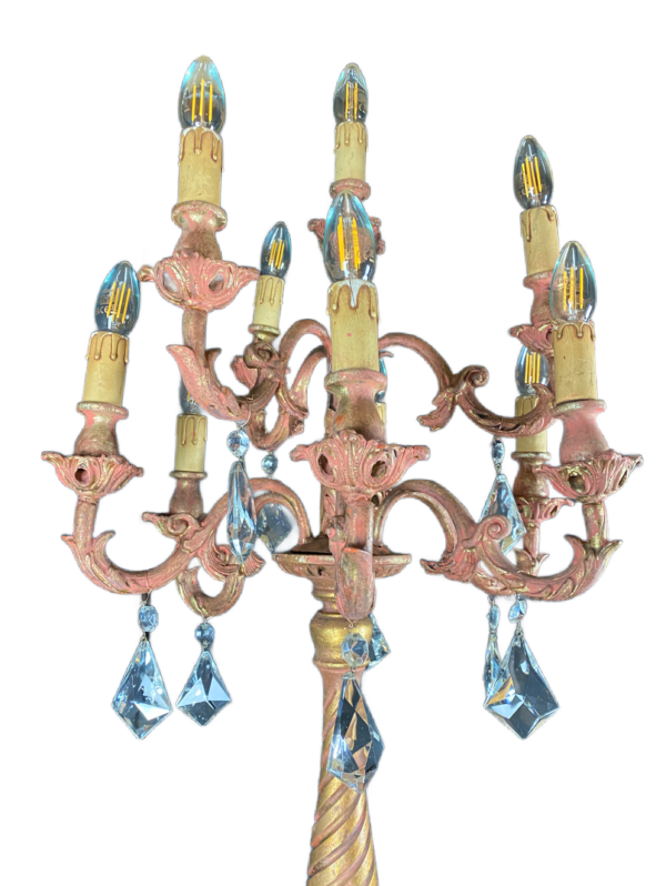 Italian gilded wood candelabra. - Image 2