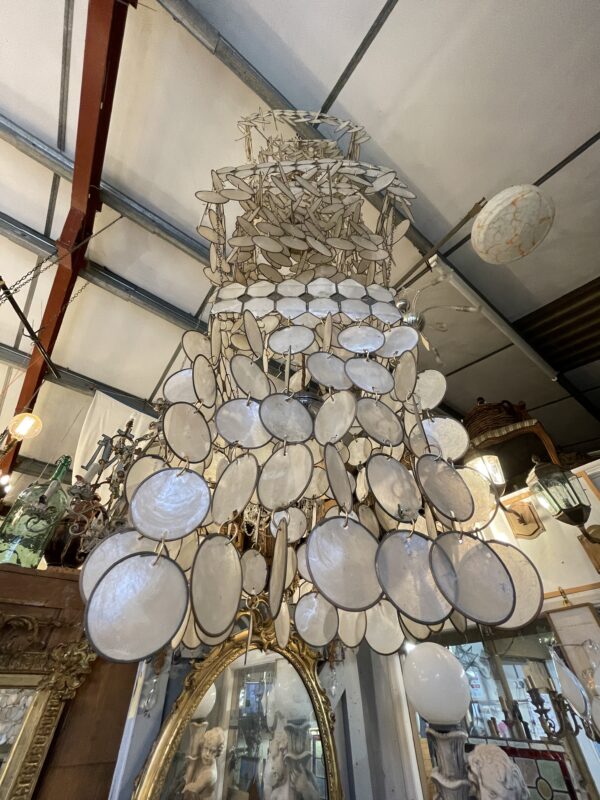 Rare Capiz Shell chandlier. - Image 2