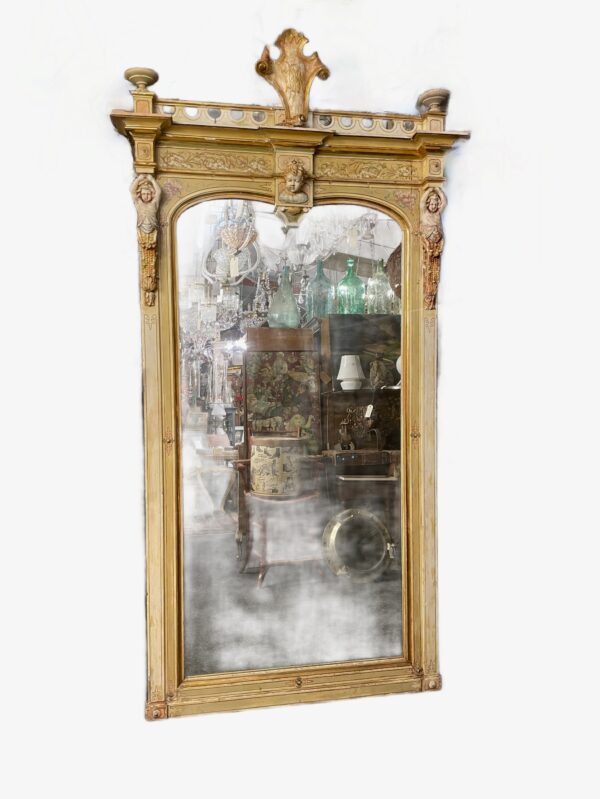 Italian Polychrome 19th century mirror.