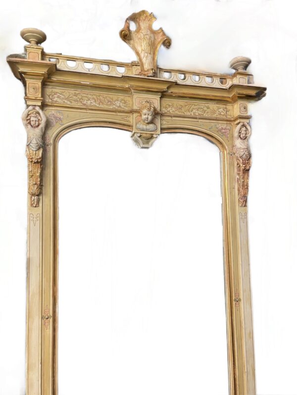 Italian Polychrome 19th century mirror. - Image 2