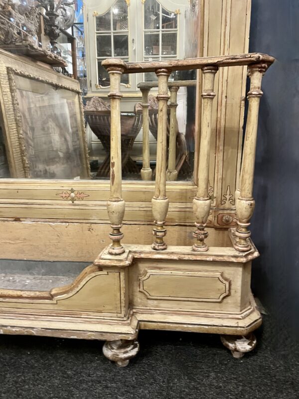 Italian Polychrome 19th century mirror, with lead lined jardiniere. - Image 6