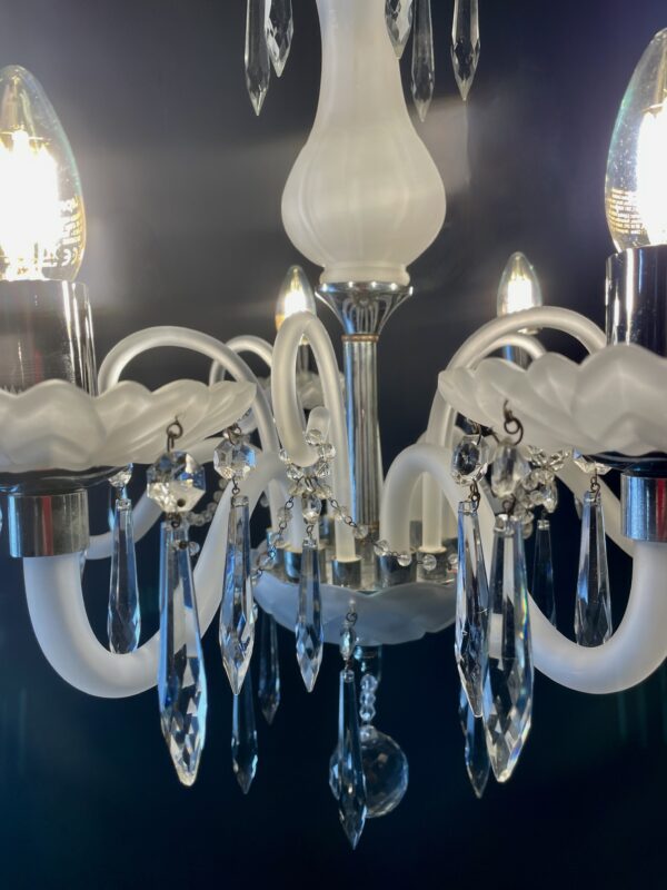 Chandelier with opaque glass and 6 lights. - Image 3