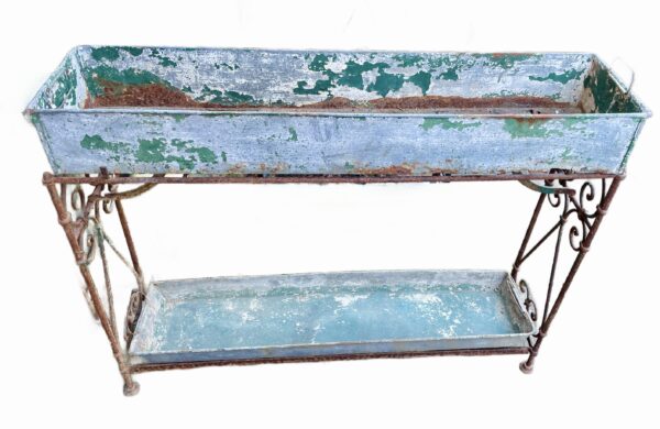 French planter, two tiered, with an ornate stand and two liners (circa 1920)