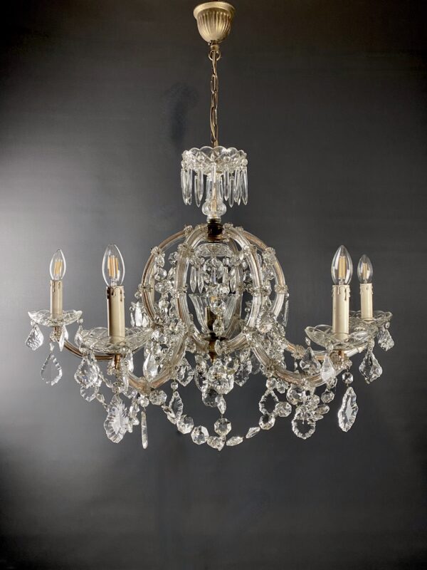 Italian chandelier with original crystals. - Image 2