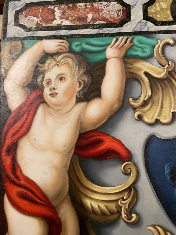 Trompe-L'oeil oil on a wooden panel. - Image 4