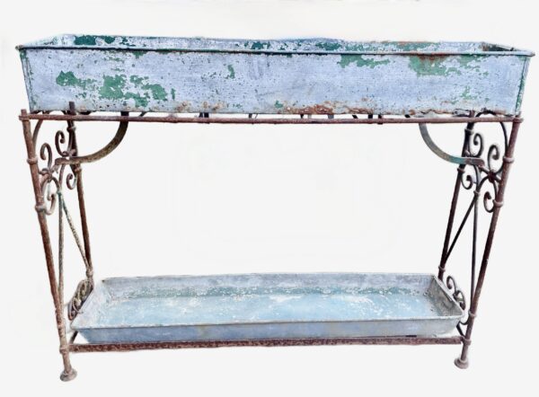 French planter, two tiered, with an ornate stand and two liners (circa 1920) - Image 2