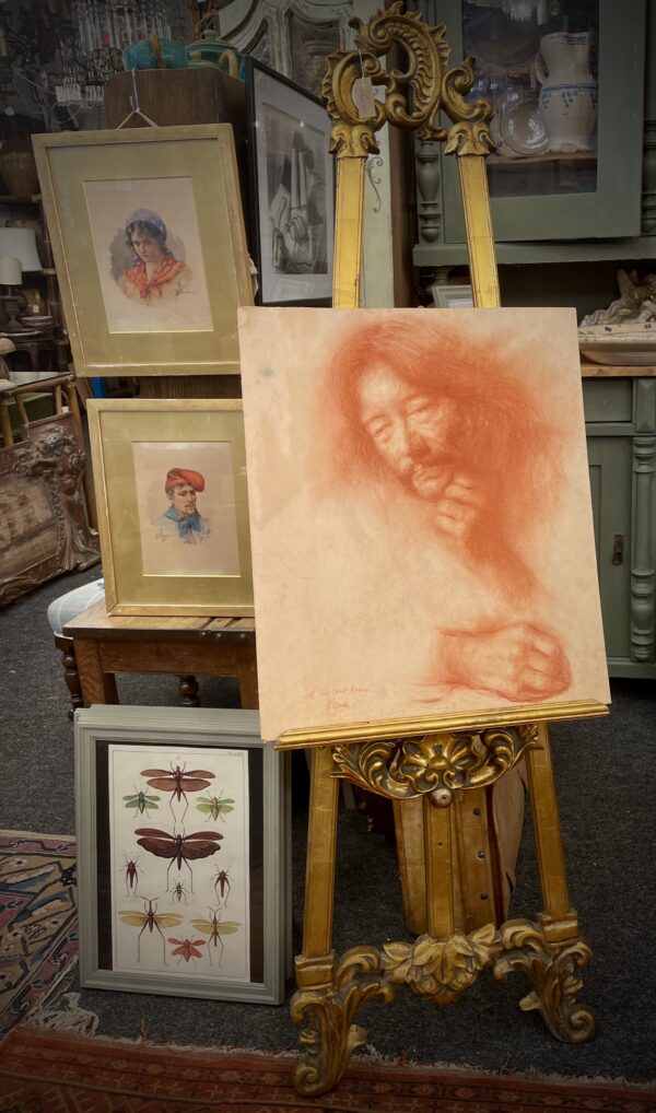 Double portrait of a male head in pastel, by Ken Paine PS SPF (1926 -2020) - Image 2