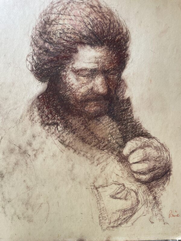Double portrait of a male head in pastel, by Ken Paine PS SPF (1926 -2020) - Image 6