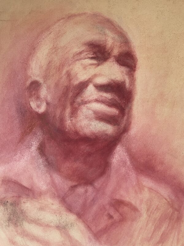 Double portrait of a male head in pastel, by Ken Paine PS SPF (1926 -2020) - Image 4