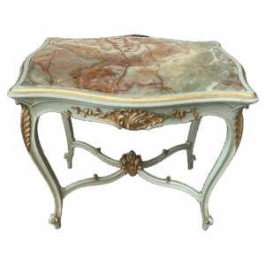 Florentine Italian side table with an onyx marble top. (circa 1900)(HNP)