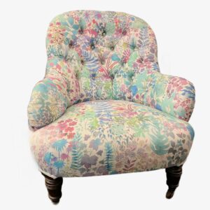 Edwardian slipper chair in Liberty fabric.(GHP)