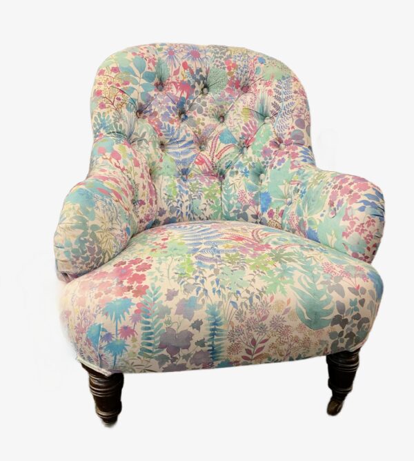 Edwardian slipper chair in Liberty fabric.(GHP)