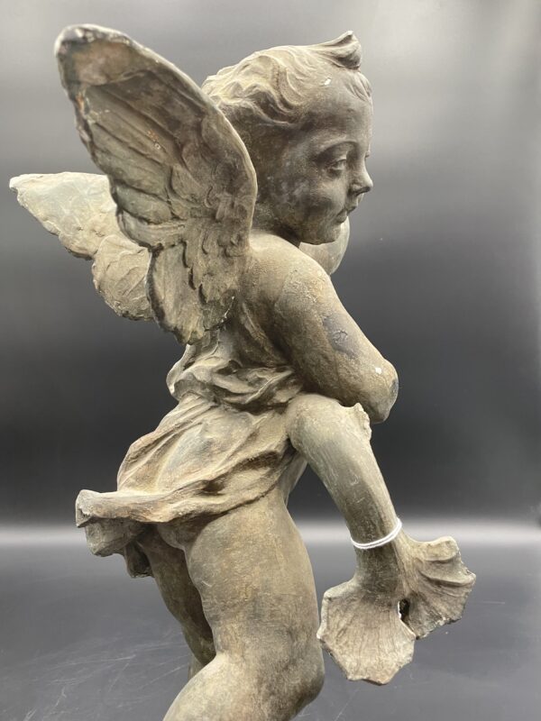 Gesso Angel with dolphin, (circa 1920)OHP - Image 3