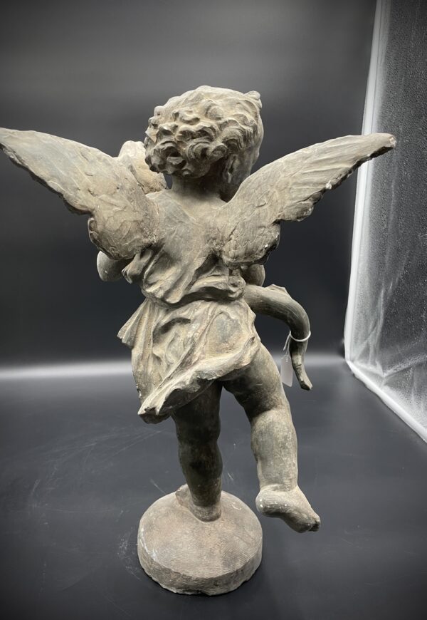 Gesso Angel with dolphin, (circa 1920)OHP - Image 5