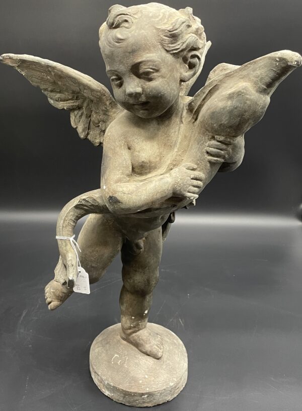 Gesso Angel with dolphin, (circa 1920)OHP