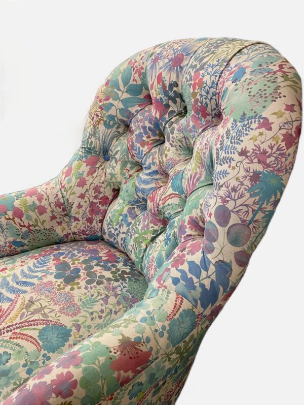 Edwardian slipper chair in Liberty fabric.(GHP) - Image 4