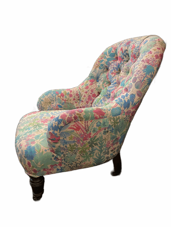 Edwardian slipper chair in Liberty fabric.(GHP) - Image 5
