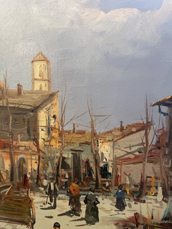 Oil on Canvas, Italian street scene. ( circa 1971)Signed.(GHP) - Image 2