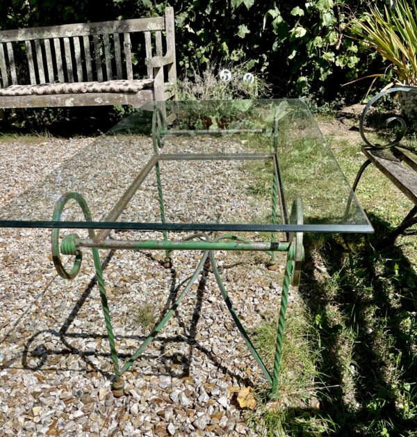 Metal low table with a toughen glass.( Italian)(circa 1950)(GHP) - Image 3