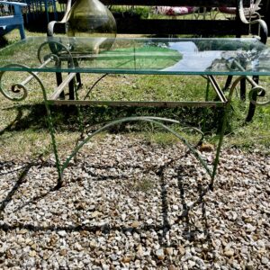 Metal low table with a toughen glass.( Italian)(circa 1950)(GHP)