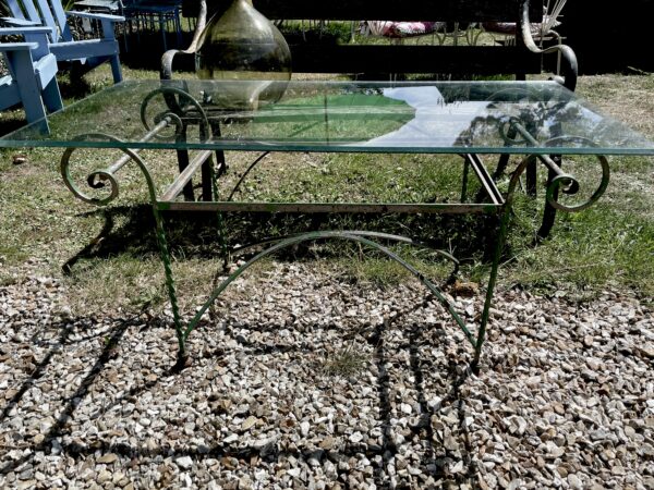 Metal low table with a toughen glass.( Italian)(circa 1950)(GHP) - Image 2
