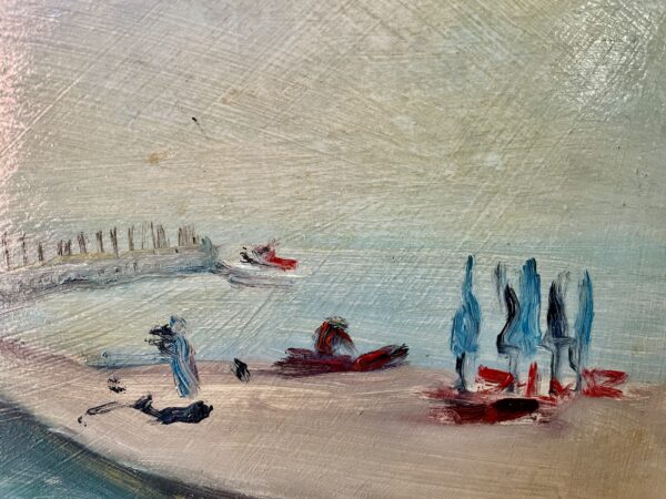 Beach painting in oil. (mIdcentury)and signed. - Image 4