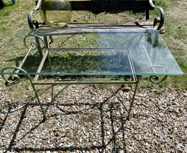 Metal low table with a toughen glass.( Italian)(circa 1950)(GHP) - Image 5
