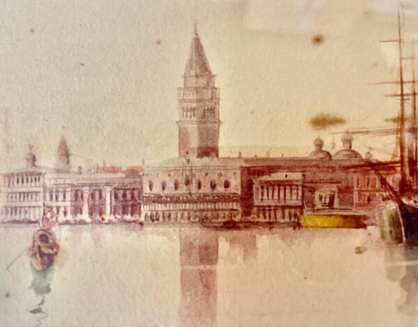 Venetian water colour by  U. Ongania ( circa 1880) - Image 3