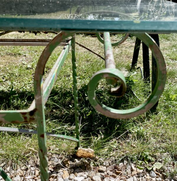 Metal low table with a toughen glass.( Italian)(circa 1950)(GHP) - Image 4