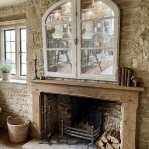 Pair of Industrial window mirrors (circa 1900)(NHP)