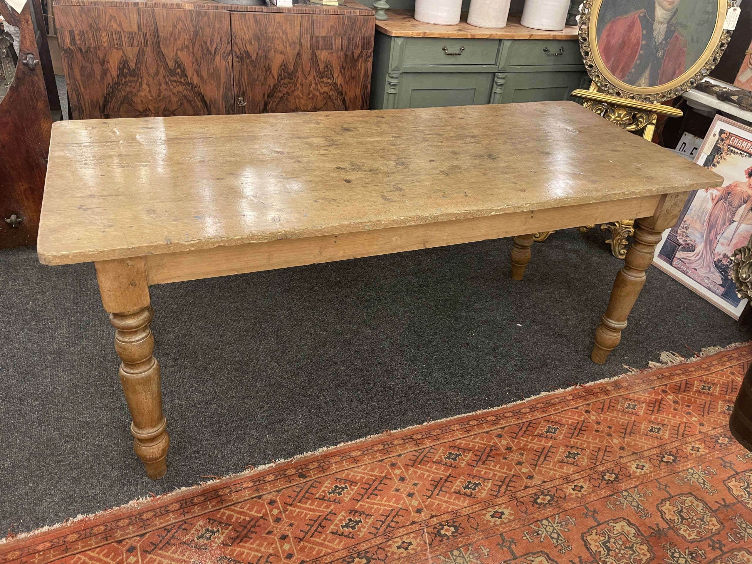 Vintage pine table, which converts to a coffee table. - Image 4