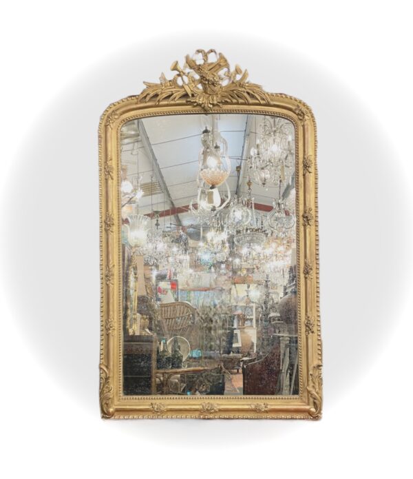 Large 19th century English gilded mirror.