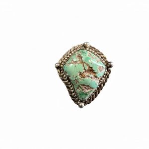 Native American Sterling Silver Handmade Ring with a Turquoise Stone (NP)