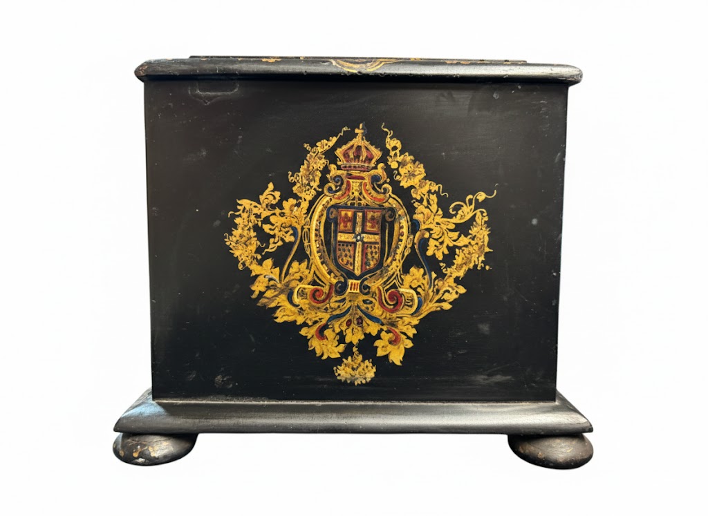 Ebonized English 19th century sewing box. - Image 9