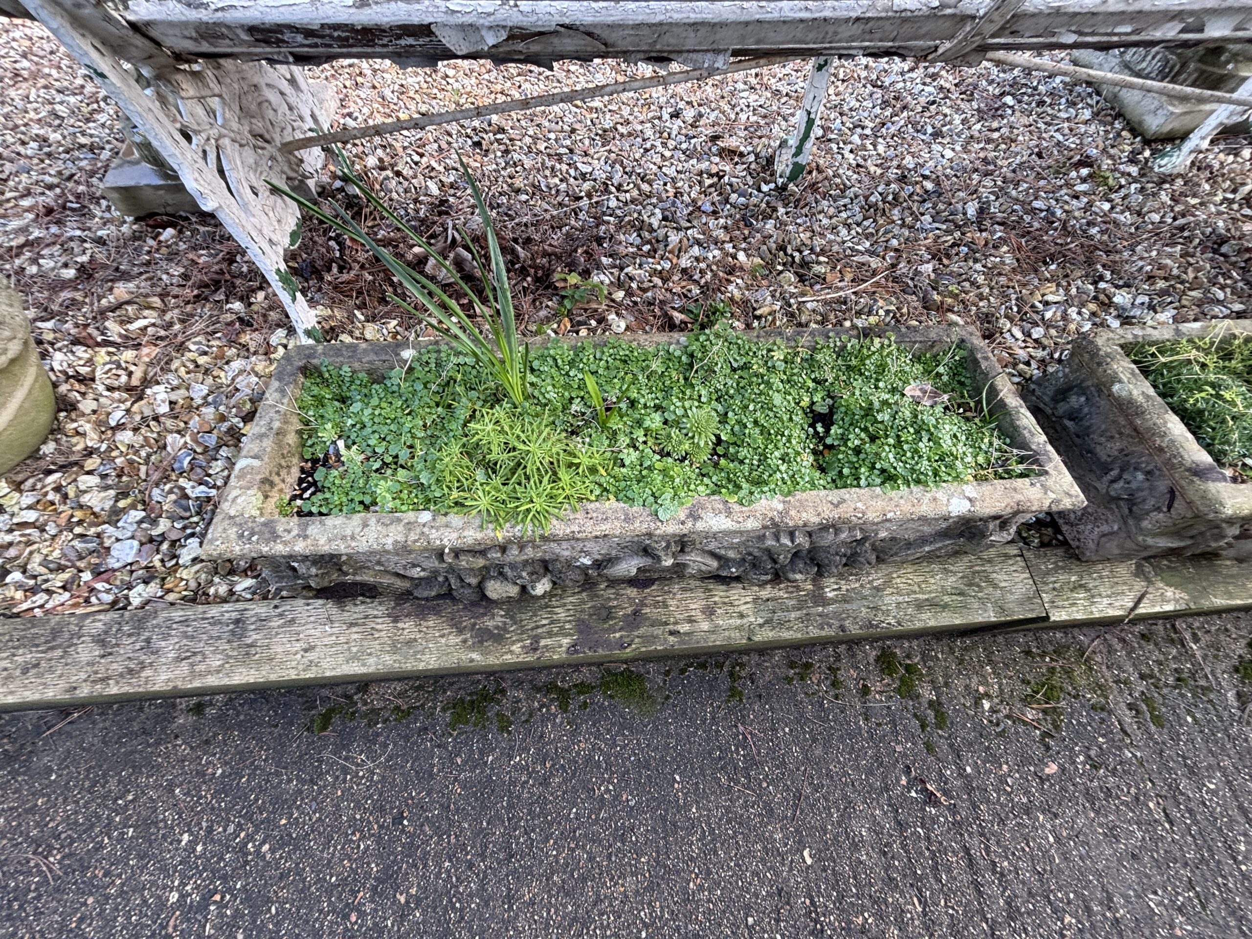 Pair of Stone Cast Troughs with Lion Heads - Image 4