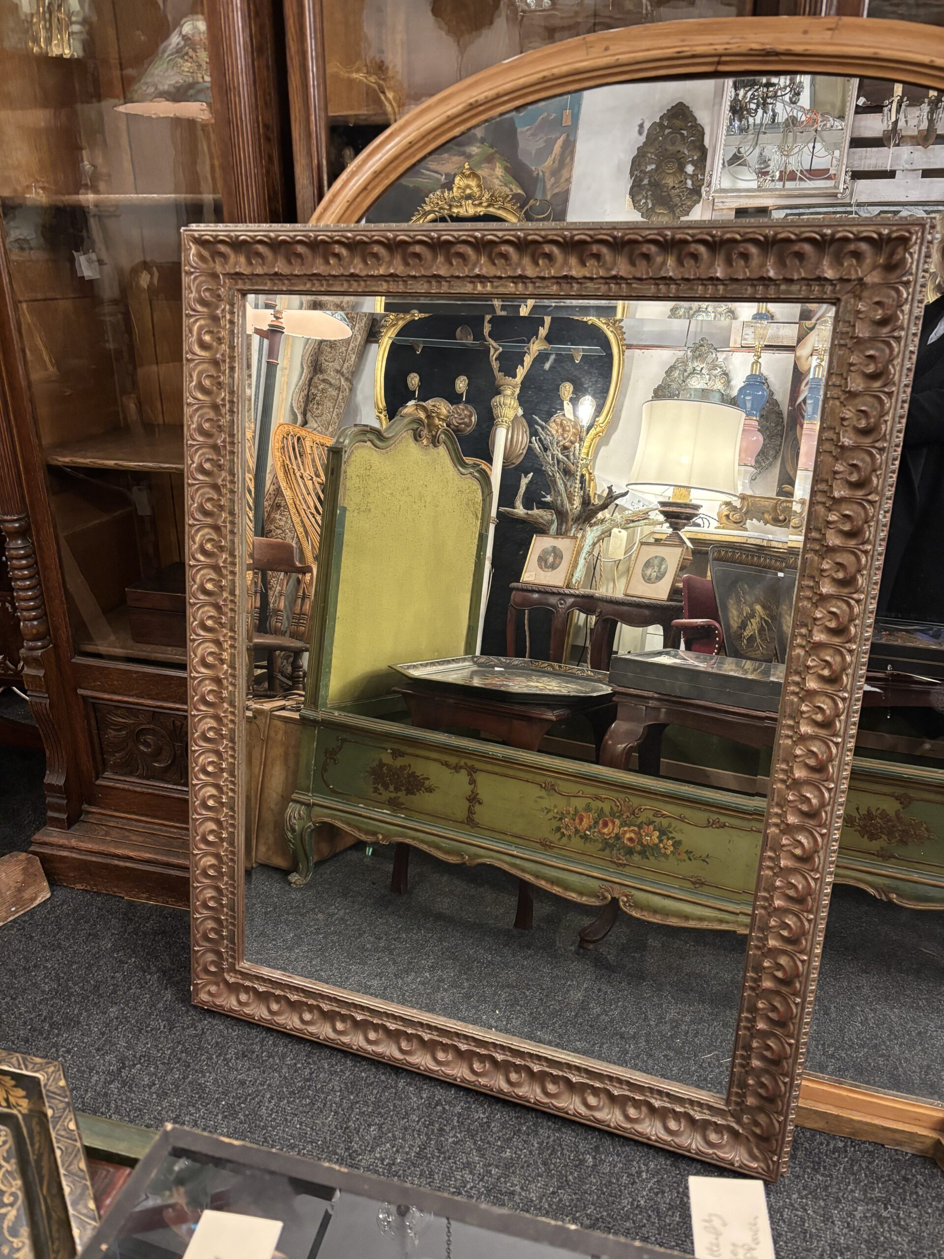 Italian Mirror with a Distressed Gilded Frame - Image 3