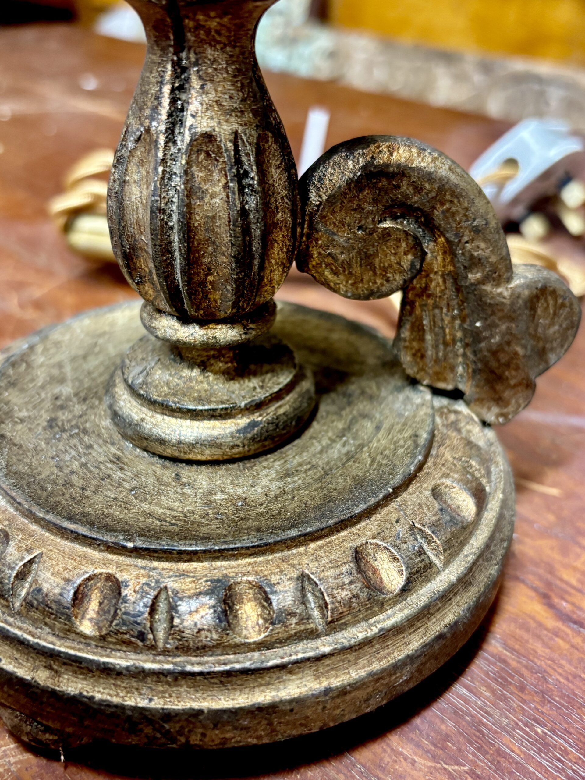 A pair of silvered Italian wood candle lamps. (RHP each) - Image 2