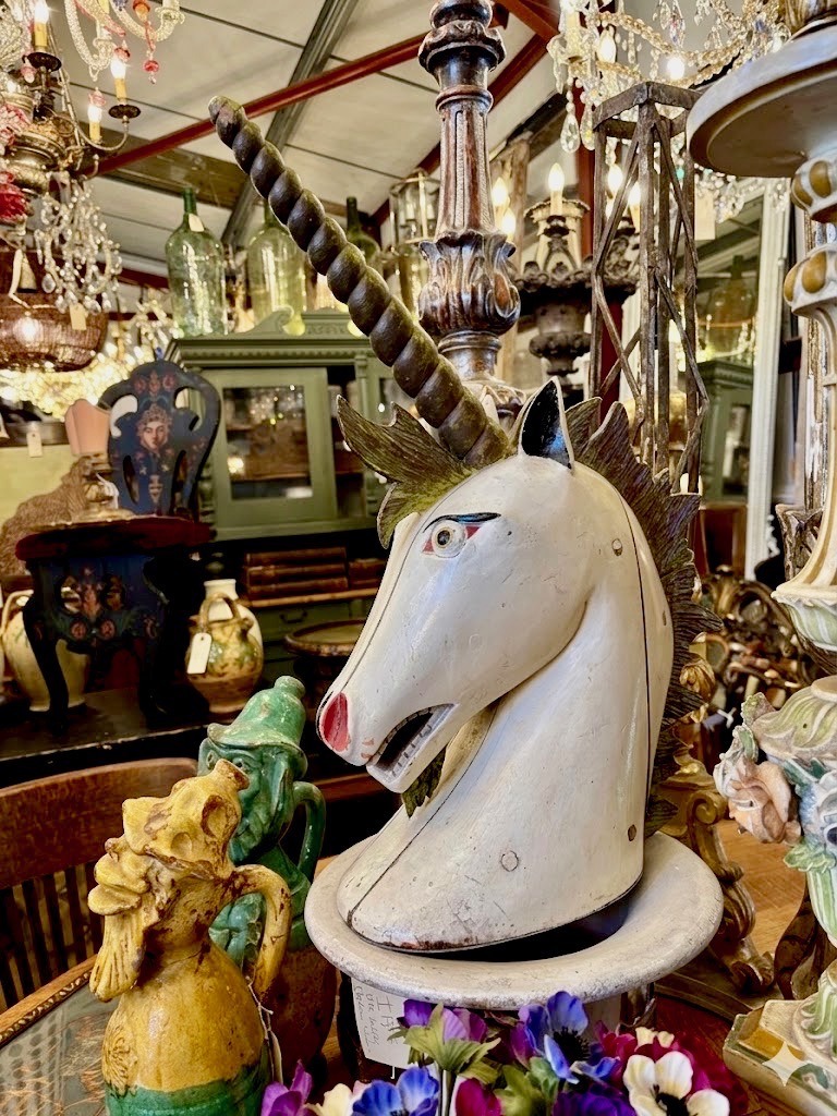 19th Century Polychrome Unicorn Head (SOLD) - Image 3