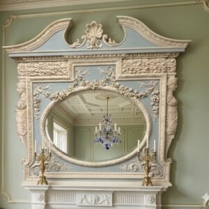 Trumeau mirror designed in a classical style, Louis XVI or Adam Style. (BNPP)