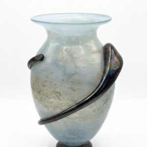 Murano Amphora with Applied Spiral "Serpent" Handle signed Stephano Toso. 37cm (14.5" high approx)