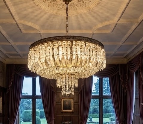 Ceiling light designed by Nino Rivoli, using Murano prism drops. - Image 5
